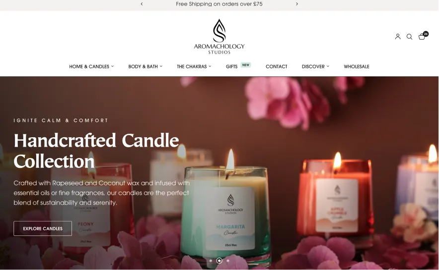 Aromachology Studios website preview